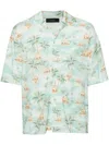 Amiri Printed Short-sleeved Shirt In Green