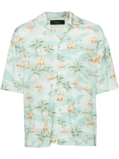 AMIRI REPEAT PALM CAMP SHIRT