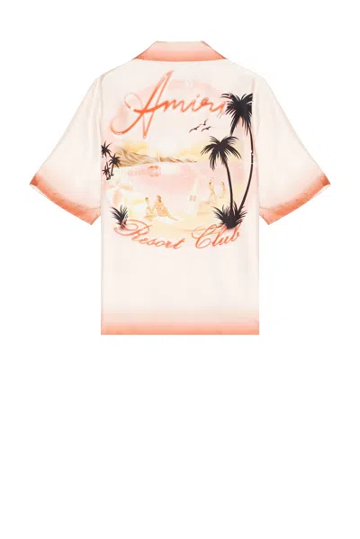 Amiri Resort Club Bowling Shirt In Rosewater