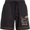 Amiri Mens Twisted Palms Brand-print Cotton Shorts Black In Black