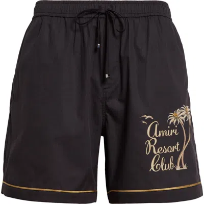AMIRI AMIRI RESORT CLUB EMBROIDERED COTTON SHORTS