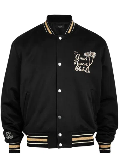 Amiri Resort Club Souvenir Bomber Jacket In Black