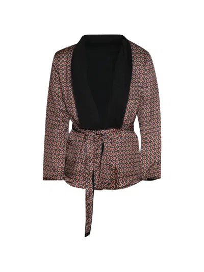 Amiri Reversible Geometric-print Jacket In Brown