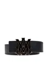 Amiri Black Belt With Logo Plaque On The Front In Leather Man