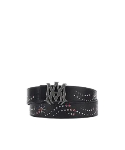 Amiri Rhinestone Decorated Belt In Black