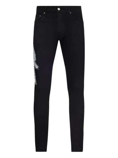 Amiri Rhinestone-embellished Jeans In Black