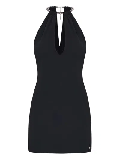 Amiri Rhinestone-embellished Mini Dress In Black
