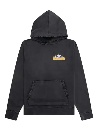 Amiri Rhinestone-embellished Star-print Hoodie In Black