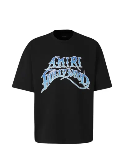Amiri Rhinestone-embellished Logo-print T-shirt In Black