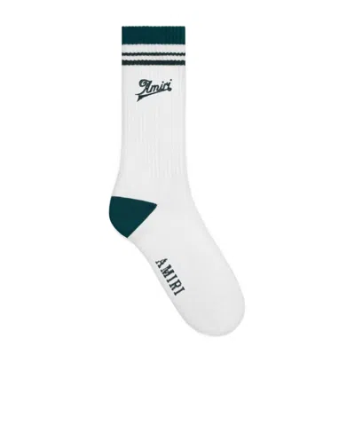 Amiri Rib Knitted Socks In Evergreen