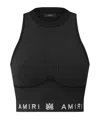 Amiri Halter Neck Cropped Ribbed Seamless Top In Black