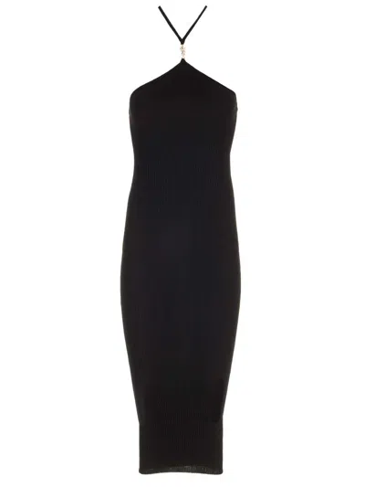 AMIRI RIBBED COTTON DRESSES BLACK