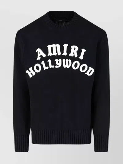 AMIRI RIBBED CREWNECK SWEATER WITH LONG SLEEVES