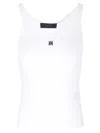 Amiri Ma Embroidered Ribbed Tank Top In White