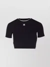 Amiri Ribbed Texture Crop Top With Contrast Trim
