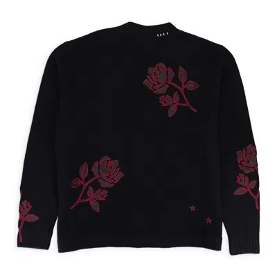 Amiri Rose Black/red Cardigan In Multi