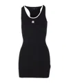 Amiri Ma Embroidered Ribbed Racerback Mini Dress