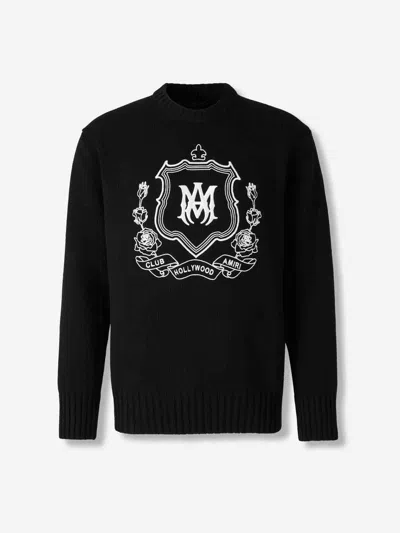 Amiri Logo-embroidered Wool Sweater In Black