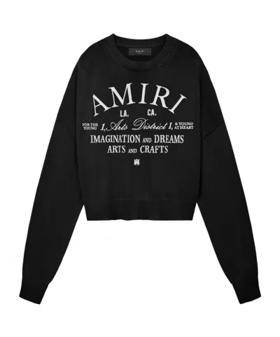 Amiri Round Neck Sweater In Black