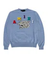 Amiri Round Neck Sweater In Blue