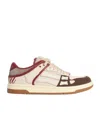Amiri Brown Xl Skel Top Low Cow Leather Sneakers In Multi