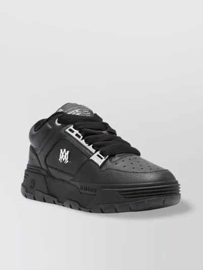 AMIRI ROUND TOE LEATHER SNEAKERS WITH PERFORATED DETAIL