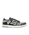 Amiri 'skel Top Low' Black Sneakers With Skeleton Patch