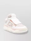 Amiri Round Toe Rubber Sole Textured Finish Sneakers In White