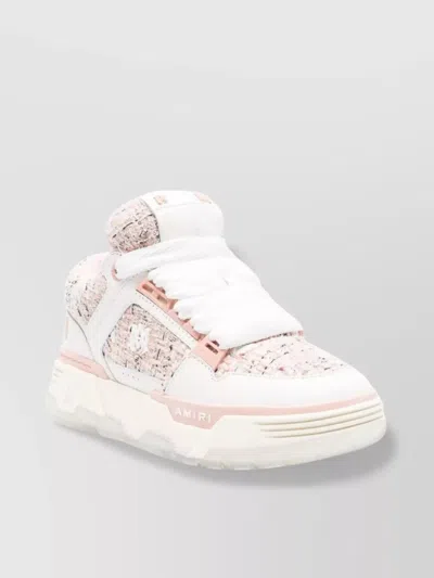 AMIRI ROUND TOE RUBBER SOLE TEXTURED FINISH SNEAKERS