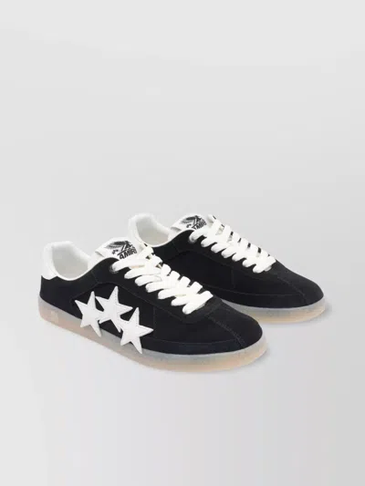 AMIRI ROUND TOE SUEDE SNEAKERS WITH STAR DETAIL