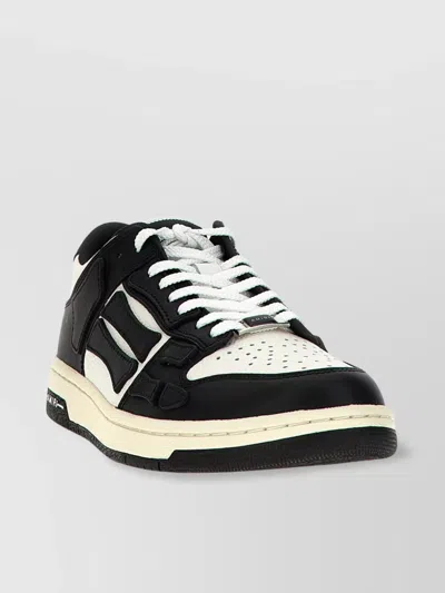 Amiri Skel Sneakers In White And Black Leather