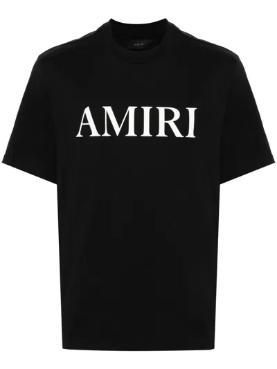 Amiri Cotton T-shirt With Logo Print In Black