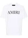 Amiri Cotton Crew Neck T-shirt With Contrasting Logo Detail In White