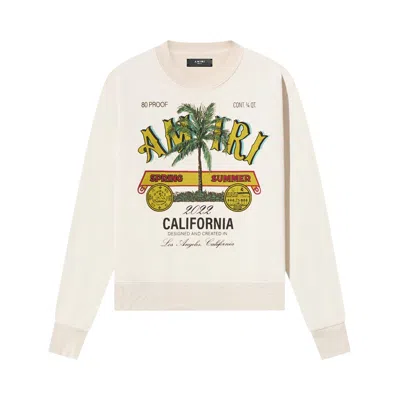 Pre-owned Amiri Rum Label Long-sleeve Crew 'almond' | Cream | Men's Size M In White