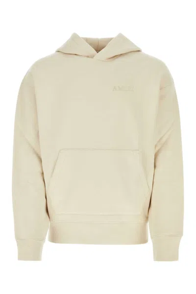 Amiri Cotton Sweatshirt With Front Pocket And Hood In Beige O Tan