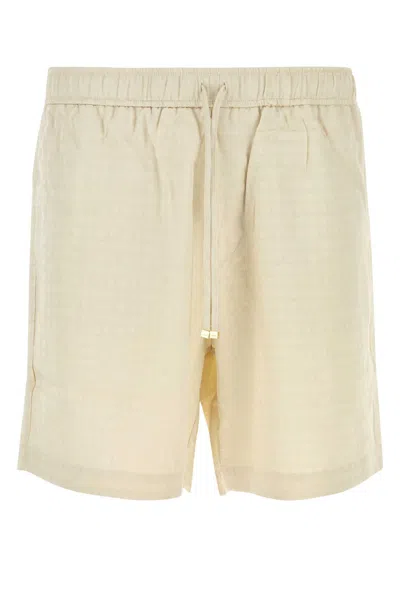 Amiri Sand Satin Bermuda Shorts In Neutral