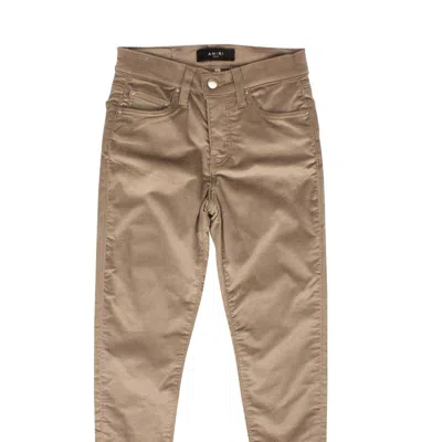 Amiri Sand Velour Skinny Back Slack Pants In Brown