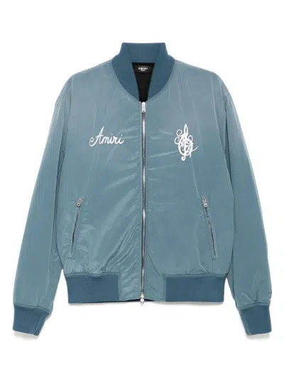 Amiri Saturday Night Bomber Jacket In Blue
