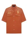 Amiri Saturday Night Camp Shirt Burnt Orange In Naranja