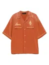 Amiri Saturday Night Camp Shirt Burnt Orange In Orange