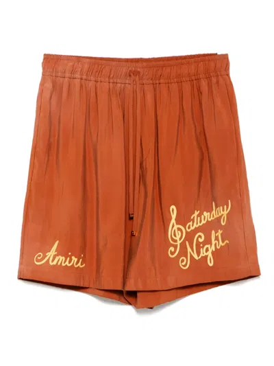 Amiri Saturday Night Shorts In Brown