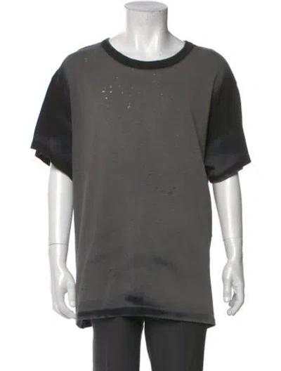 Pre-owned Amiri Scoop Neck Short Sleeve T-shirt In Gray