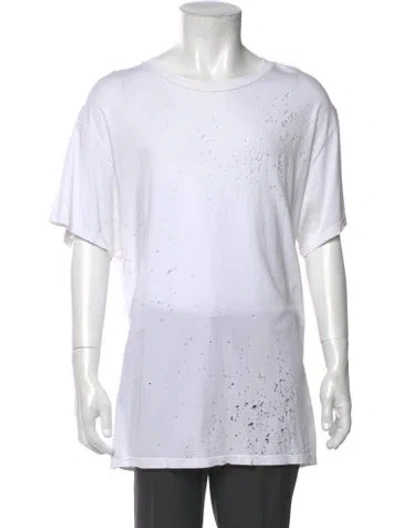 Pre-owned Amiri Scoop Neck Short Sleeve T-shirt In White