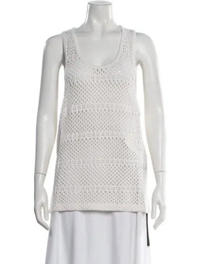 Pre-owned Amiri Scoop Neck Sweater W/ Tags In White