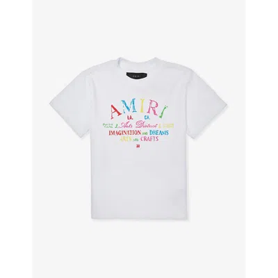 Amiri Boys White Kids Scribble Branded-print Cotton-jersey T-shirt 4-12 Years