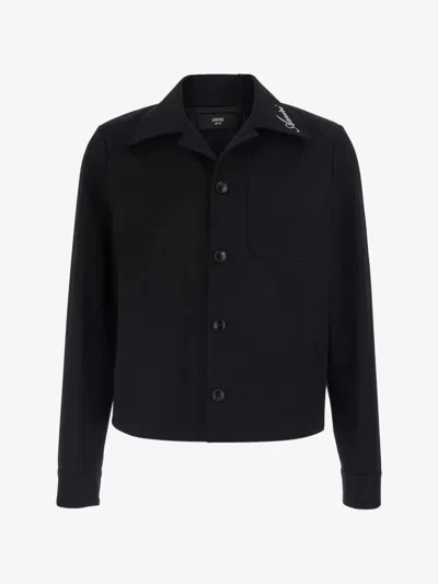 Amiri Script Cotton Blouson In Black