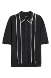 Amiri Script Stripe Shirt Contrast Piping In Black
