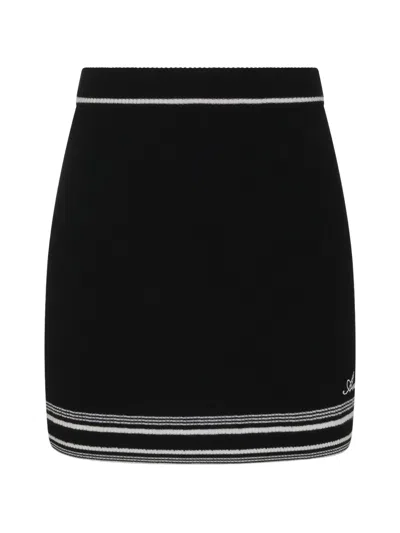 Amiri Script Knit Mini Skirt In Black