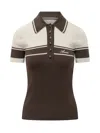 Amiri Script Knit Slim Polo In Husk