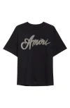 Amiri Script Logo Graphic T-shirt In Black